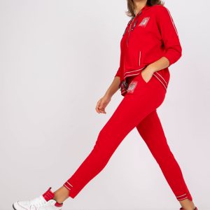 Red women's set with pockets Andres