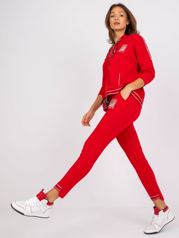 Red women's set with pockets Andres