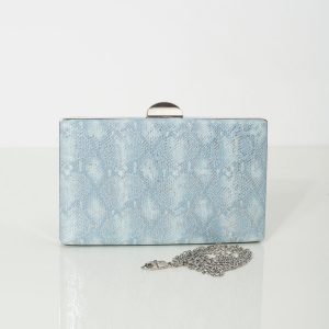 Light blue clutch bag with animal motif