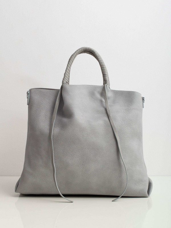 Grey large bag made of eco leather