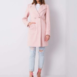 Zendaya Pale Pink Plaid Coat