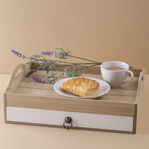 Beige tray with drawer