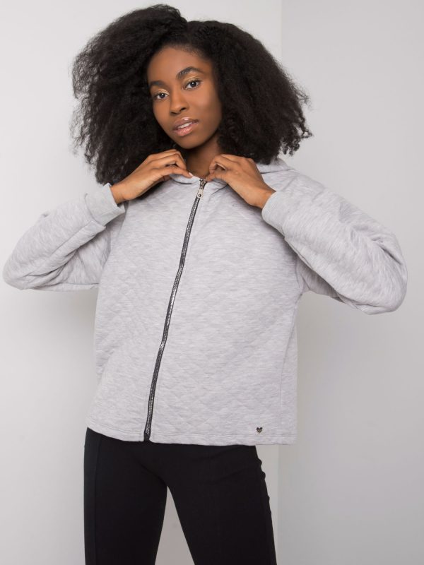 Grey melange quilted sweatshirt basic Melanie