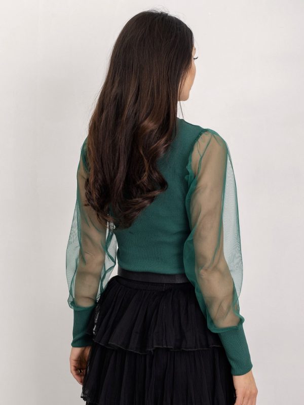 RUE PARIS Dark green blouse Cynthia