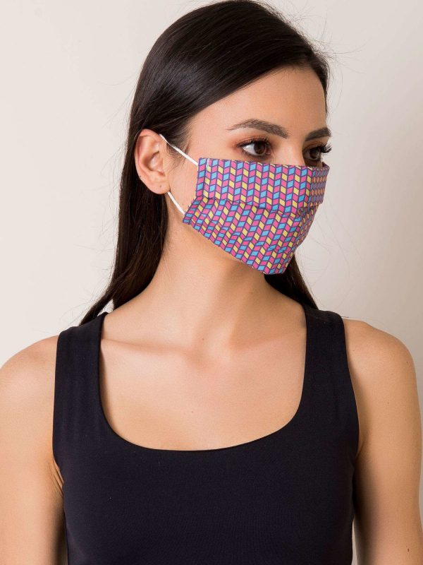 Pink and blue protective mask