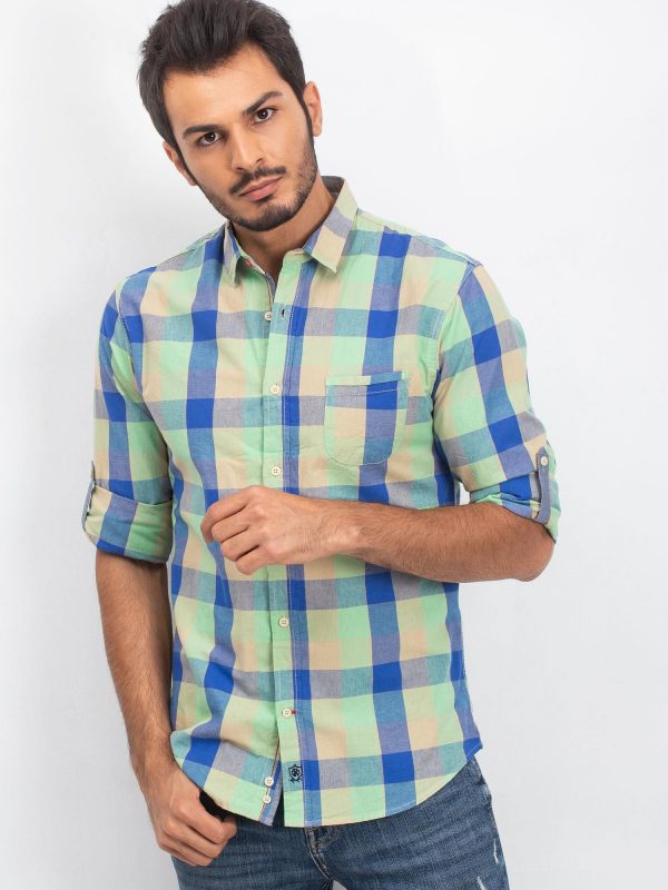 Green and blue Countryside men's shirt