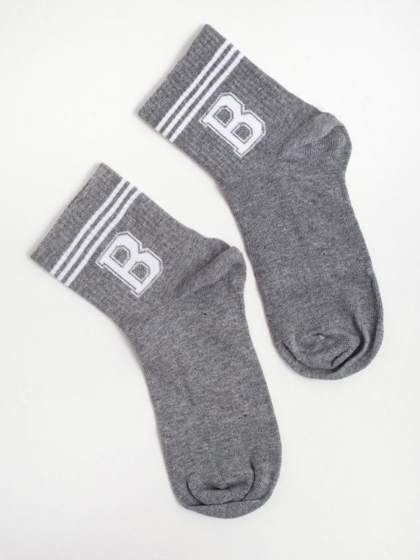 Grey Cotton Socks