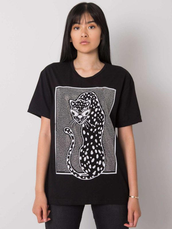 Black T-shirt with Sarra print