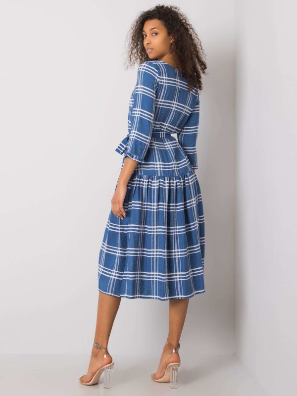 Giana Blue Checkered Dress