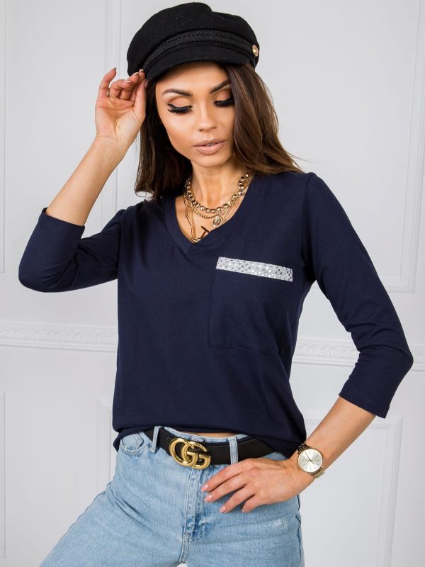 Navy blue blouse Lucky