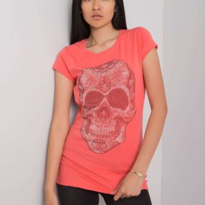 Coral T-shirt with Skull