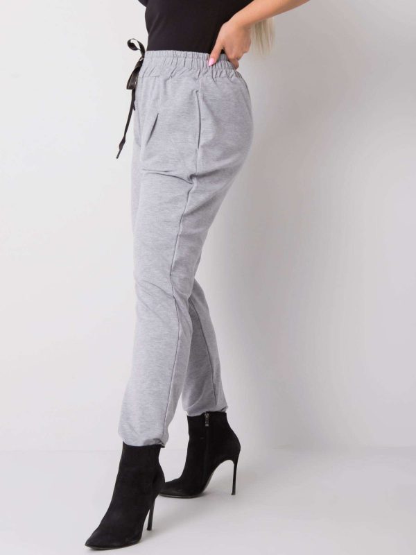 Gray melange plus size sweatpants Anais