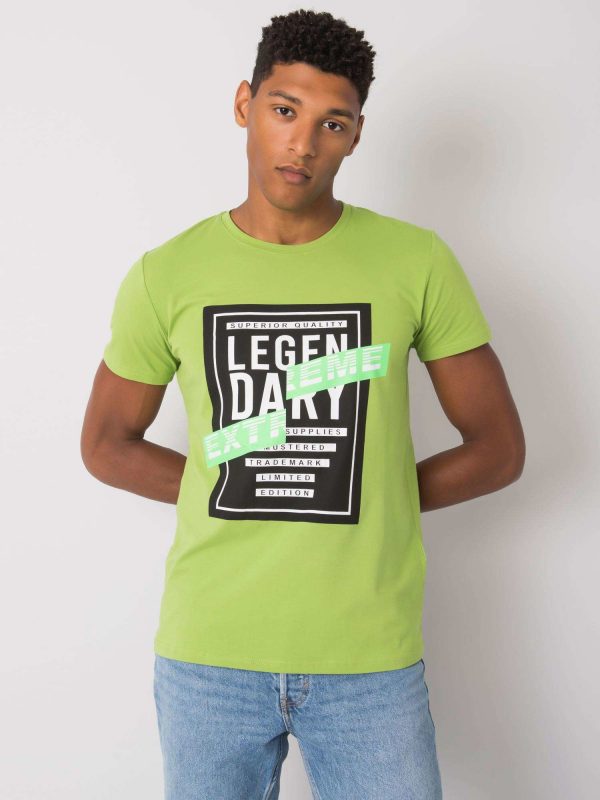 Bright khaki men's T-shirt with Merrick print