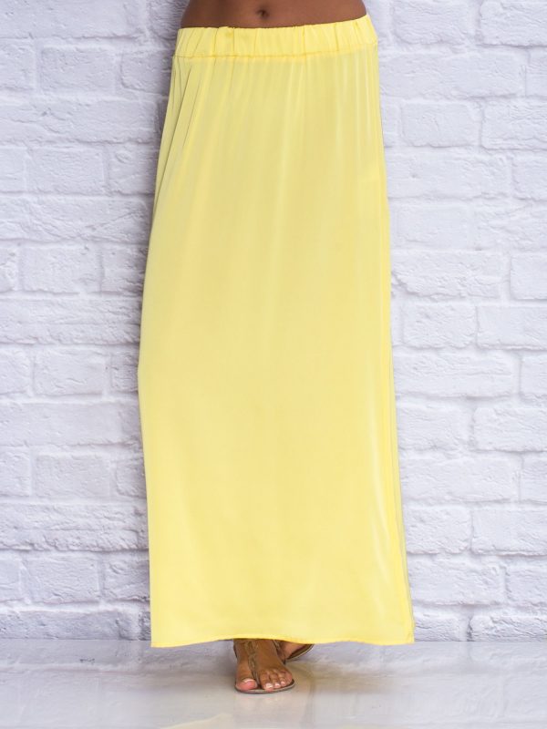 Yellow long maxi skirt