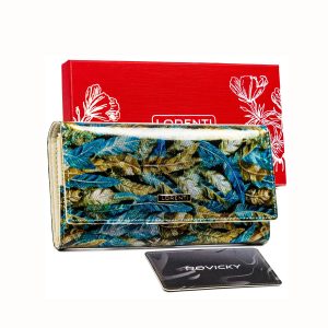 Green Women's Wallet with Patterns