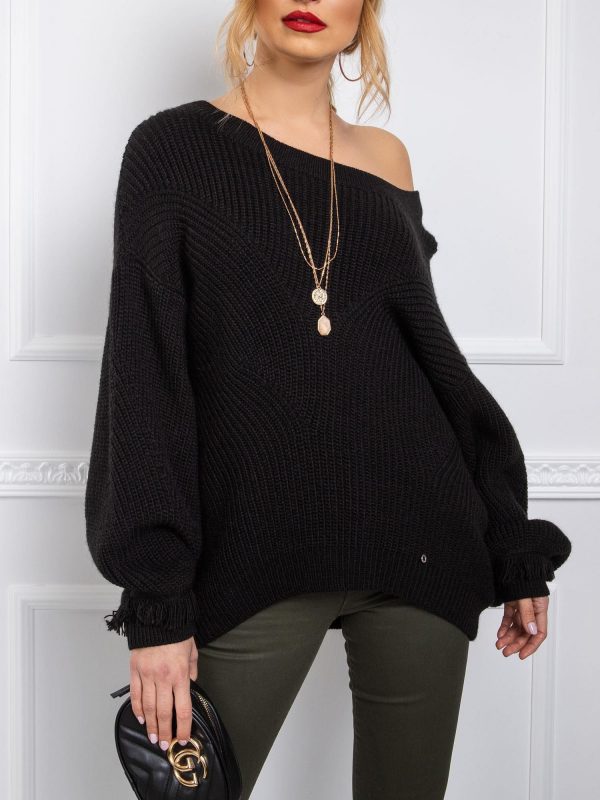 BY O LA LA Black Women's Sweater