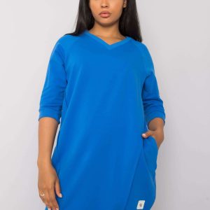 Dark Blue Cotton Plus Size Karissa Dress