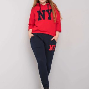 Red and navy blue casual set Lillynn