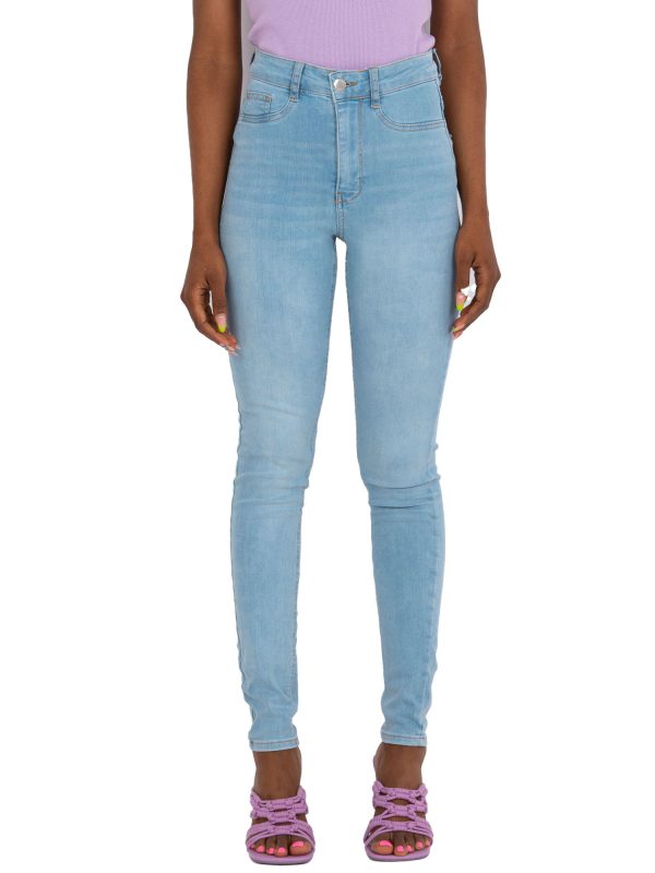 Light blue tube denim pants RUE PARIS