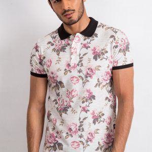 Flowish Men's Beige Polo Shirt