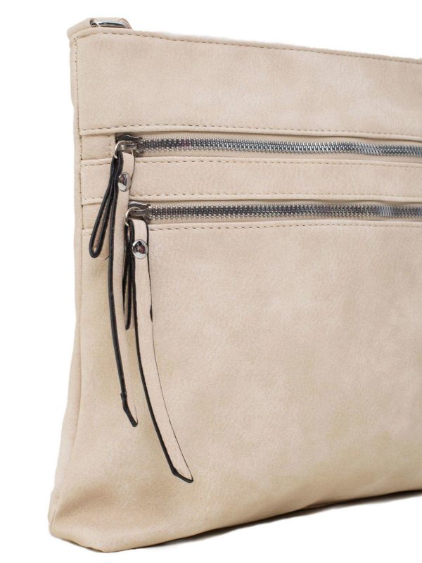 Light beige handbag with pockets