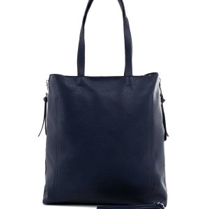 Navy blue eco leather bag