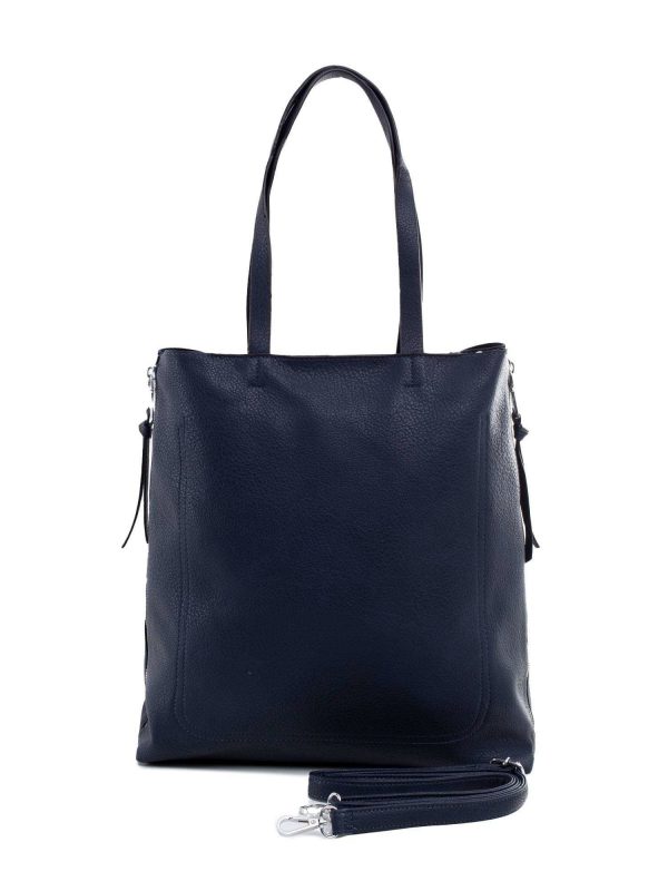 Navy blue eco leather bag