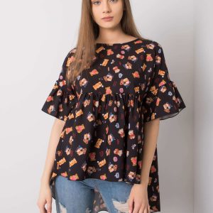 Black blouse with Remi prints