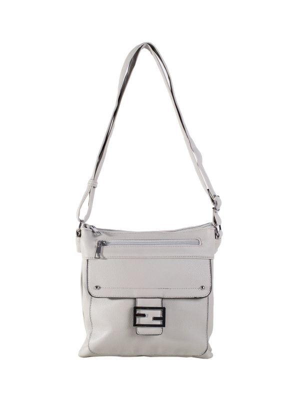 Grey Long Strap Shoulder Bag