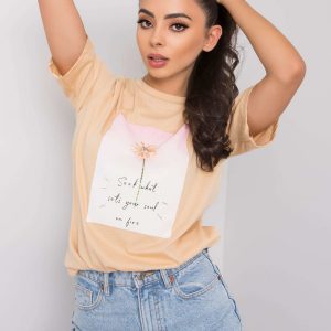 Beige Vanessa Cotton T-Shirt