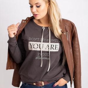 Khaki sweatshirt plus size Twinkle