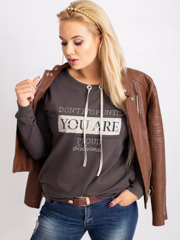 Khaki sweatshirt plus size Twinkle