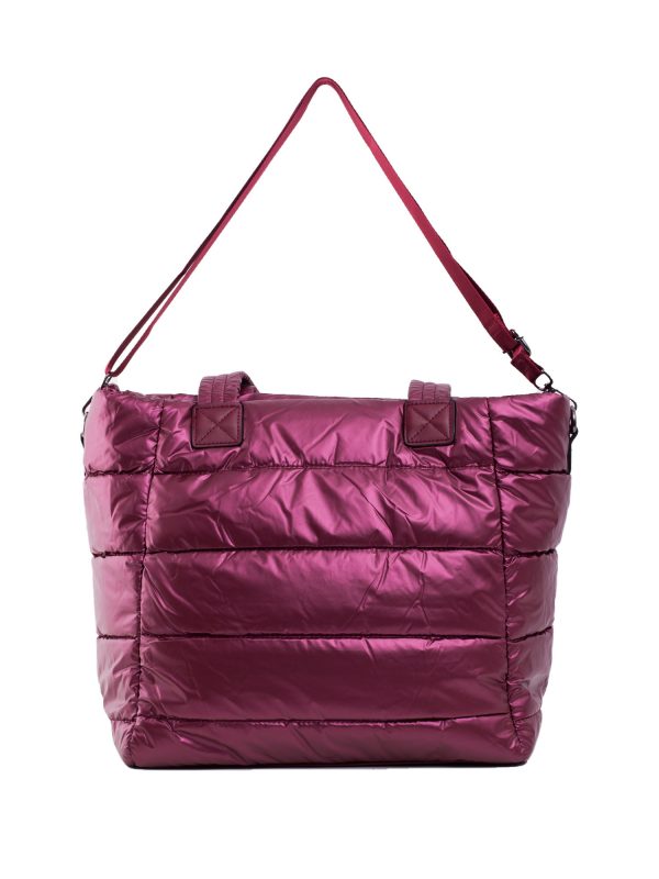 Burgundy Quilted Shoulder Bag