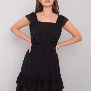 Safina black flounces dress