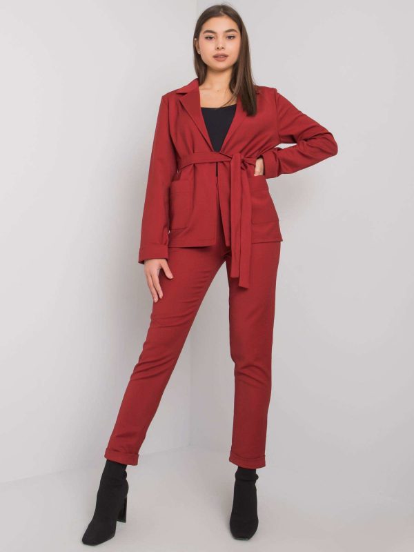 Burgundy two-piece set elegant Leontine