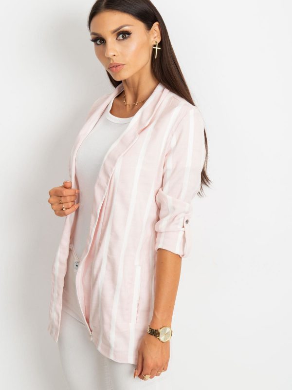 RUE PARIS Pink and white blazer Tonia