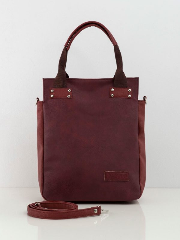 Burgundy eco-leather bag