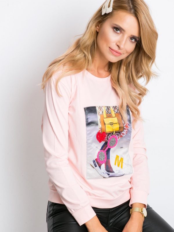 Pale Pink Fancy Sweatshirt