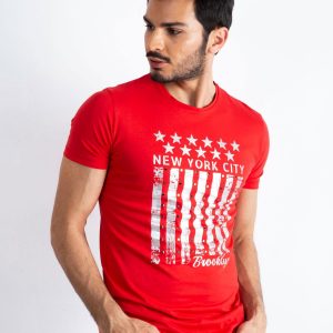 Red Men's T-Shirt Designed