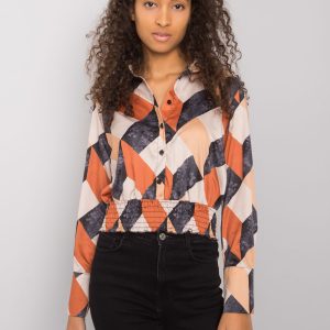 Grizella black and beige shirt blouse