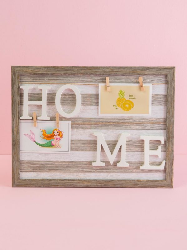 Gray-brown photo frame with inscription