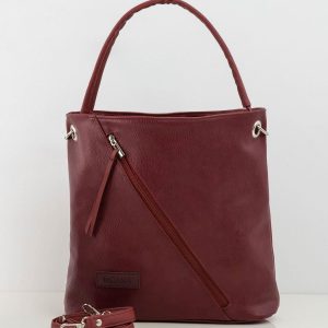 Burgundy bag with asymmetrical pocket