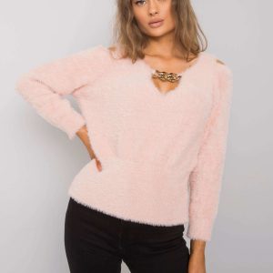 Dirty pink cutout sweater Leandre RUE PARIS