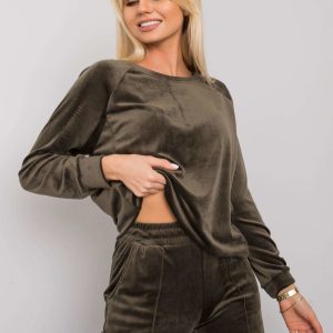 Dark Khaki Velour Two Piece Kimberly Set