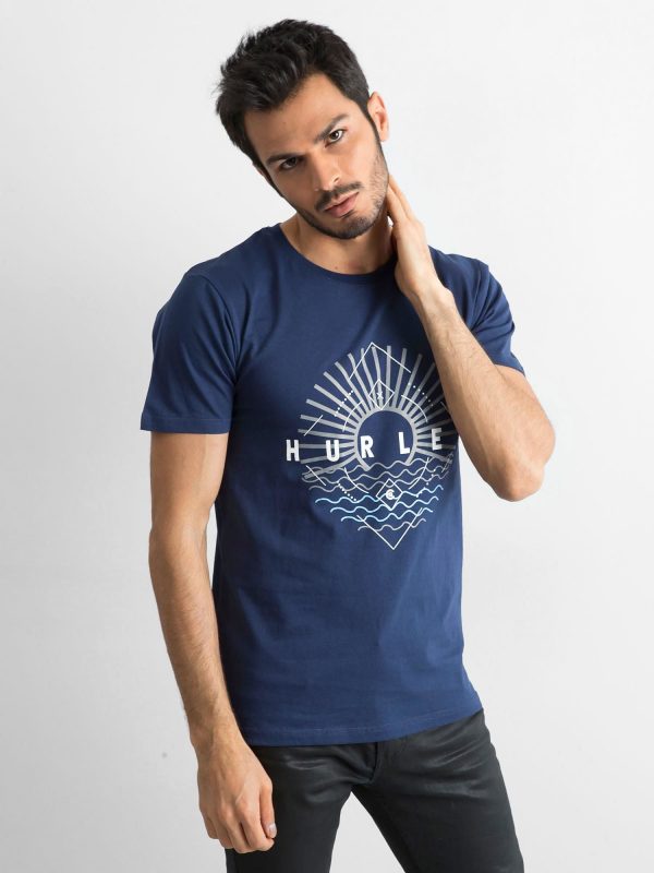 Navy blue cotton men's t-shirt