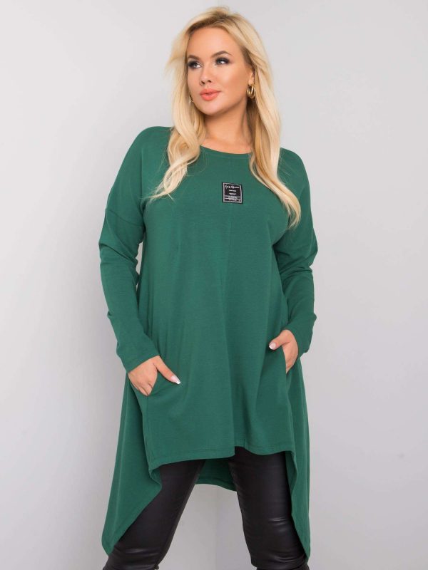 Dark green plus size tunic with Lara pockets