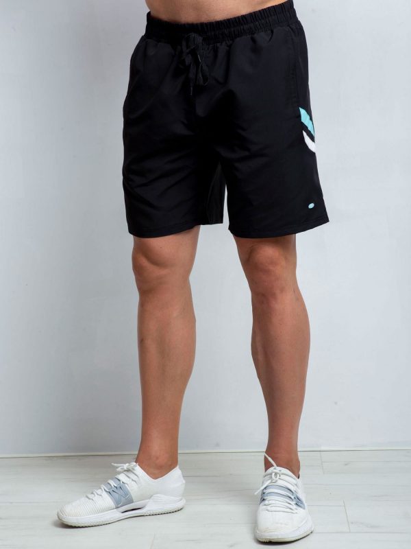 Black Plus Size Men's Shorts Aiming