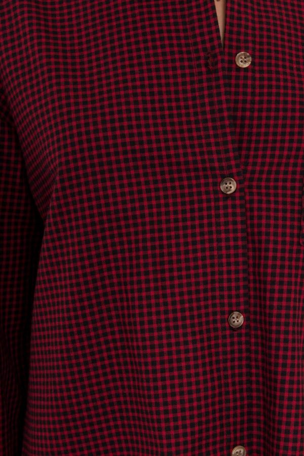 Burgundy checked shirt BSL