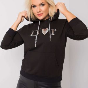 Black Kangaroo Plus Size Hoodie Shila