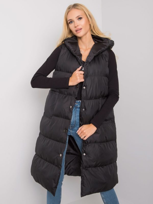 Black Chase Hooded Quilted Vest